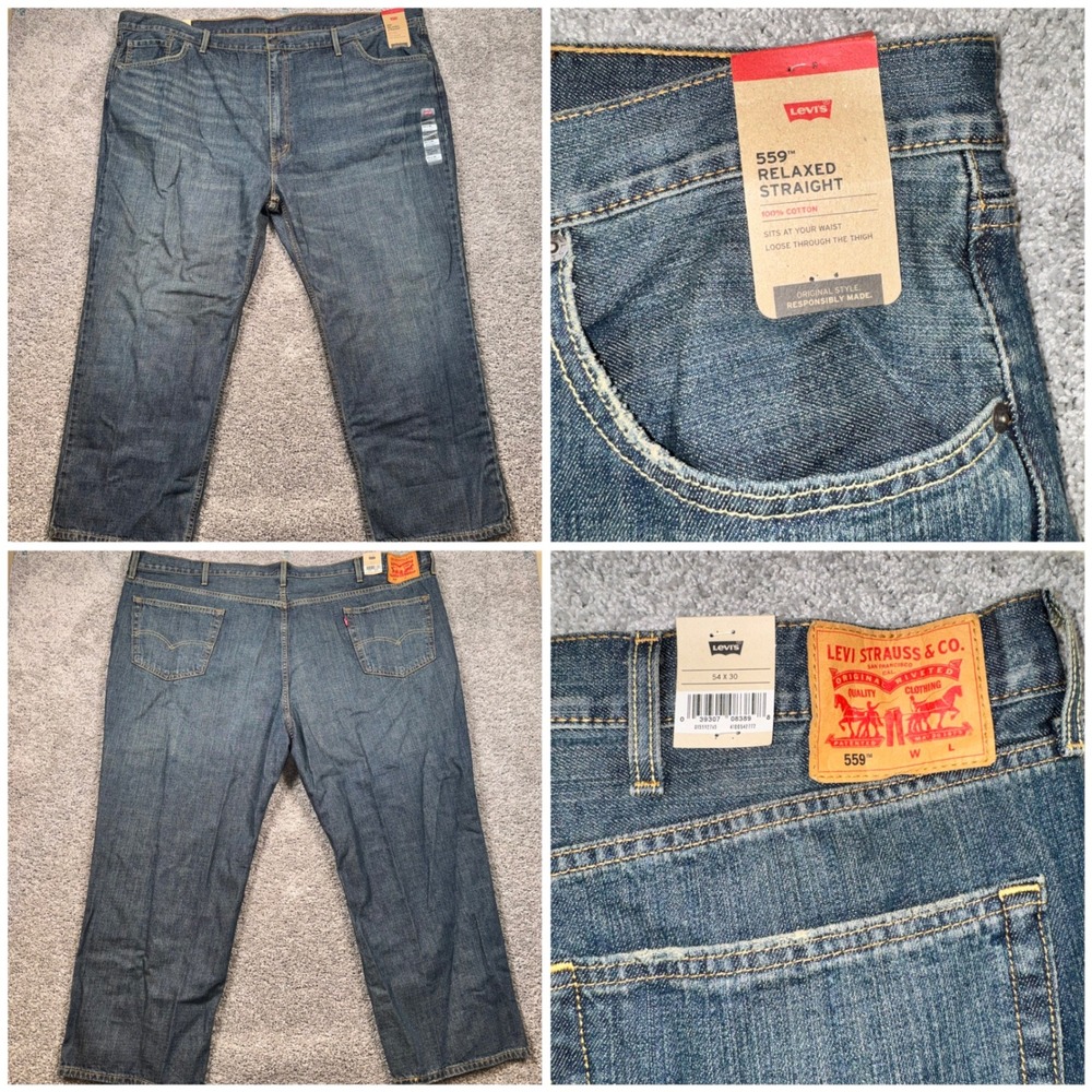 Levis 559 Relaxed Straight Mens Big and Tall Blue 54x30 NEW